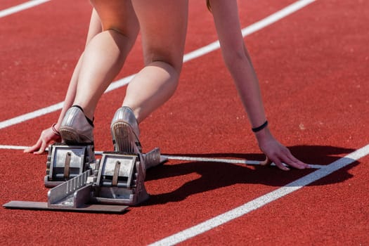 Sprint start in athletics