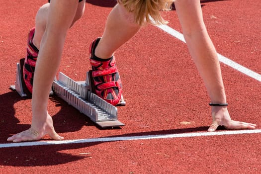 Sprint start in athletics