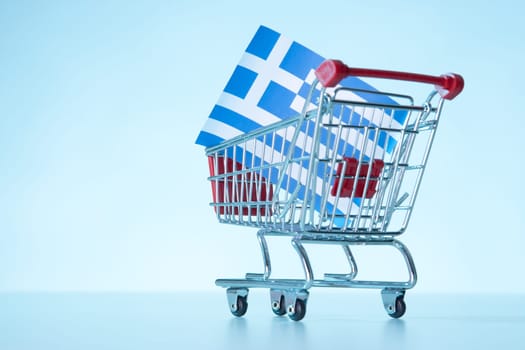 Greece property (or government bonds) sale concept. The debt crisis in Greece. Gross domestic product concept.