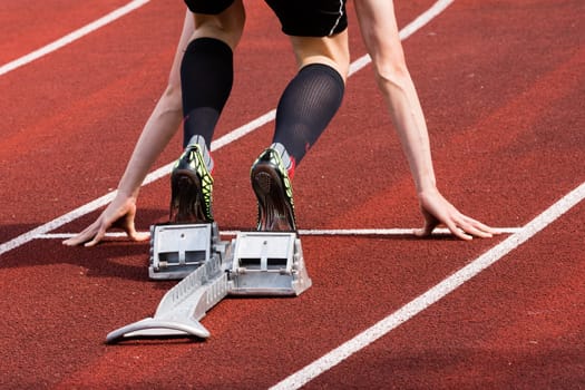 Sprint start in athletics