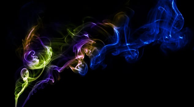 Abstract colorful background made with real smoke