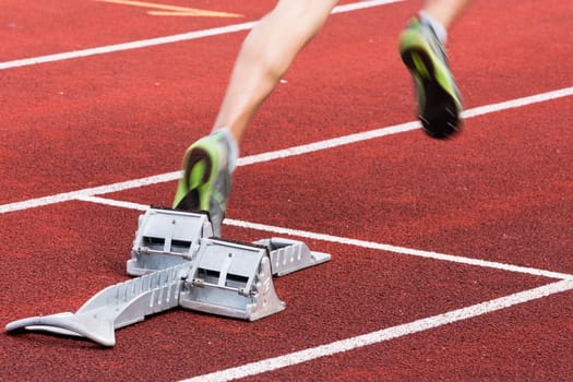 Sprint start in motion blur
