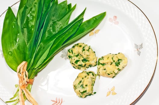 Wild garlic gnocci