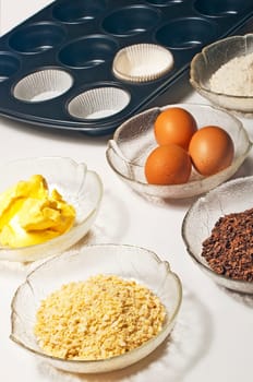Baking ingredients for muffins