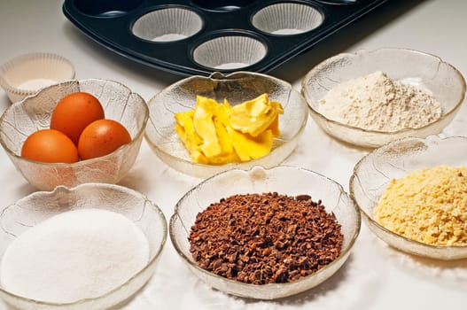 Baking ingredients for muffins
