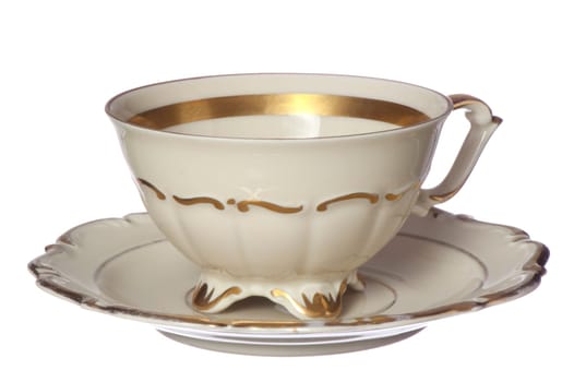 an ancient cup on white background