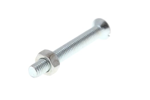 details of screw and nut isolated on white