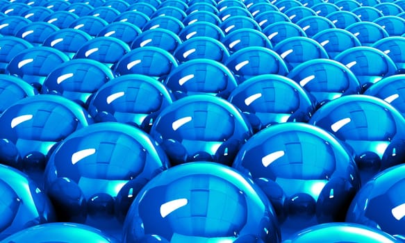 Blue reflection balls background