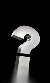 The big question mark silver on black