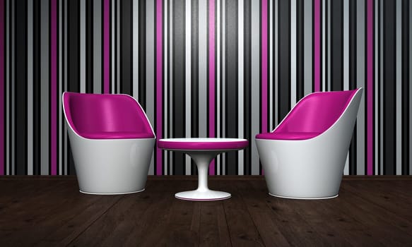Relax Lounge pink black white