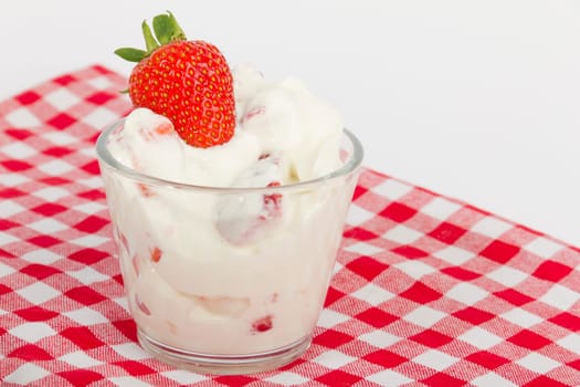 Dessert - Mascarpone,quark dish with strawberries