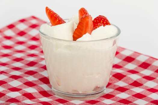 Dessert - Mascarpone,quark dish with strawberries