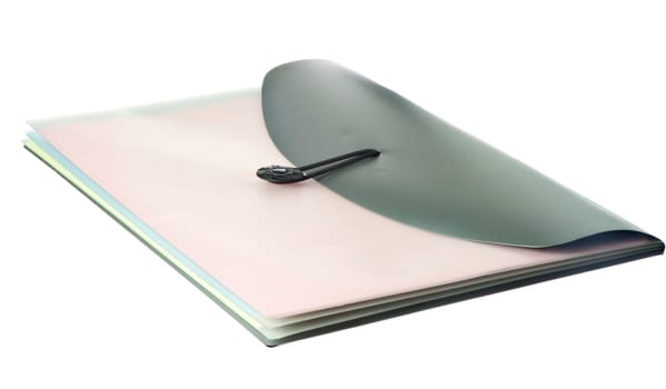 plastic classifier with  colored sheets of white background