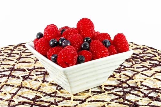 Fresh raspberries and currants
