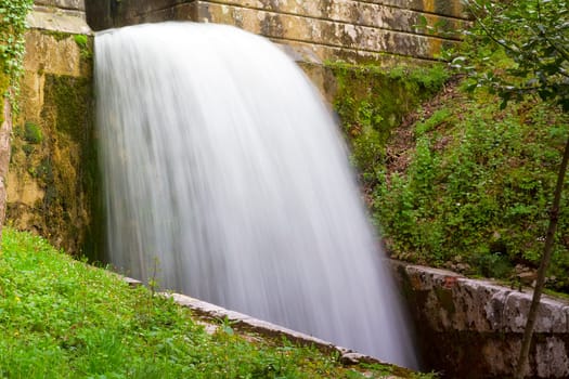 waterfall in the Spanish national park of Covadonga in northern