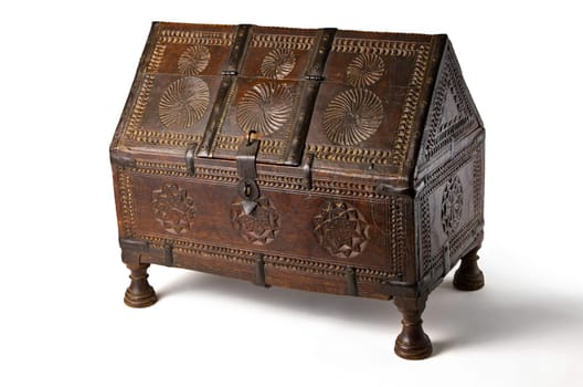 Antique Chest with Notch Carvings