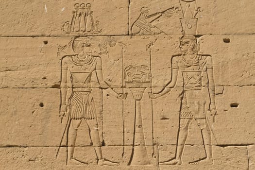 Ancient Egyptian writing on stone in Egypt
