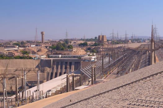 Hydroelectric power plant in Aswan dam  (Egypt). This plant produces over 70% of the electricity for all of Egypt.