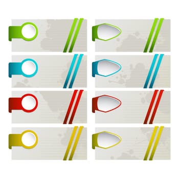 A set of colored desing elements for your design, website, application, presentation, or postcards