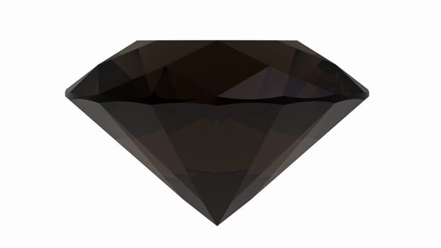 Smoky quartz jewel isolated on white background, 3d render