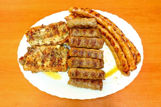 Fresh baked meat from the grill, ready for eating