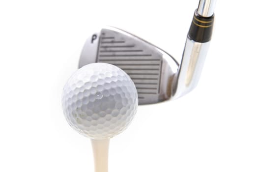 golf club and ball isolated on white background