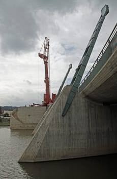 Demolition work Münsterbrücke Hameln