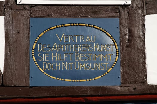 Inscription Ratsapotheke Höxter
