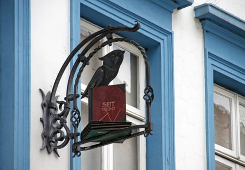 Sign of a bookstore in Hamelin