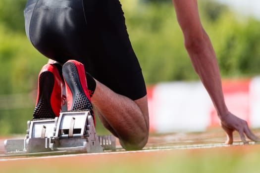 Sprint start in athletics