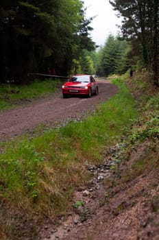 MALLOW, IRELAND - MAY 19: I. Chadwick driving Subaru Impreza at the Jim Walsh Cork Forest Rally on May 19, 2012 in Mallow, Ireland. 4th round of the Valvoline National Forest Rally Championship.