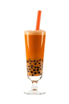 Bubble tea against white background