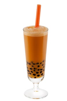 Bubble tea against white background