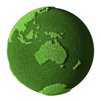 Grass Globe - Australia, isolated on white background. 3d render