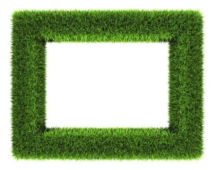 Grass frame isolated on white background. 3d render