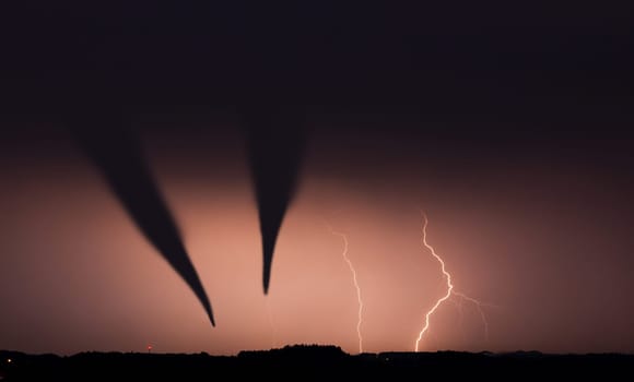 Tornado and lightning