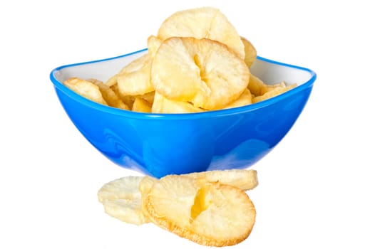 fried yucca and yucca bread on a white background