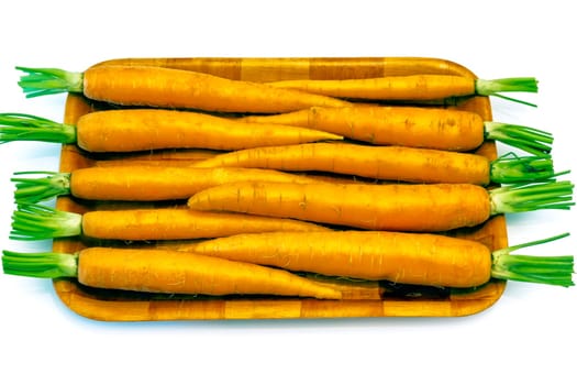 Fresh carrots isolated on white
