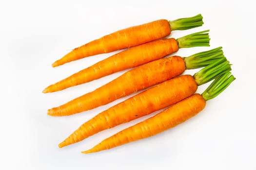 Fresh carrots isolated on white