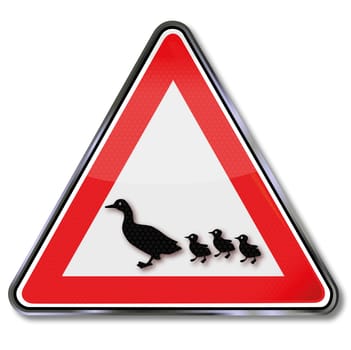 Traffic sign Duck March
