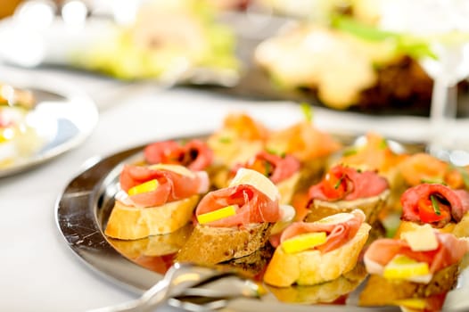 Catering canapes tray food details appetizers for special business events
