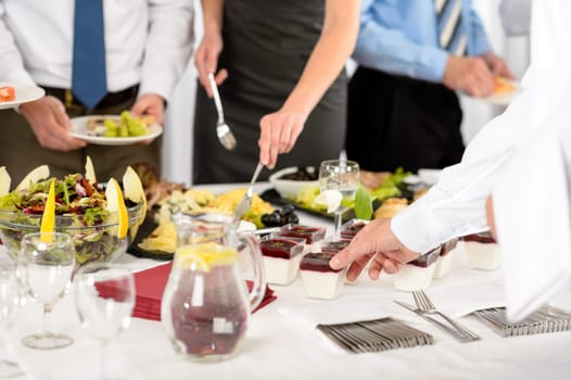 Business catering food for company formal celebration close-up