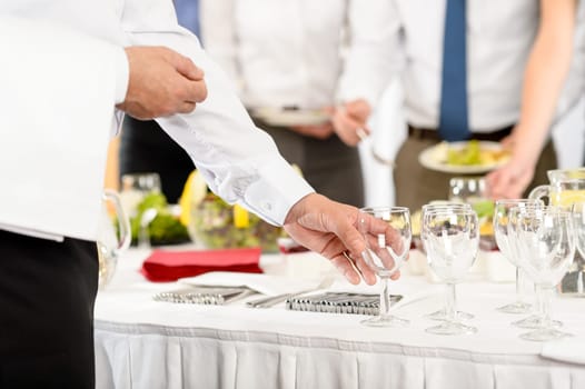 Business catering glasses for company formal celebration close-up