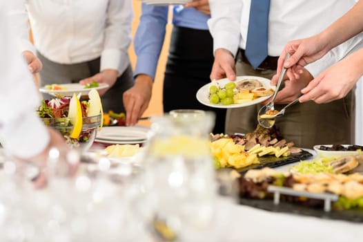 Business catering food for company formal celebration close-up