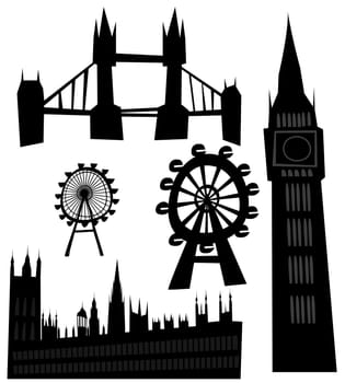 illustration of the various landmarks of London