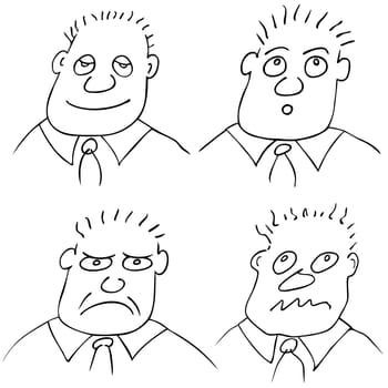 illustration of the man with various physiognomy