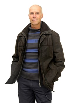 Man posing isolated against a white background