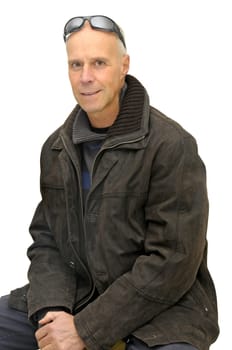 Man posing isolated against a white background