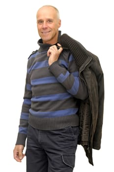 Man posing isolated against a white background