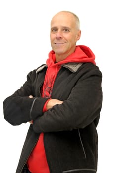 Man posing isolated against a white background
